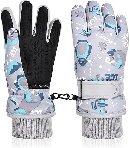 QKURT Gants De Ski Pour Enfants, Gants D'hiver Chauds Et