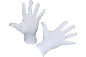 Kerbl 29727/6 bomullshandske Dermatex, 6-pack, blekt, herr (10)