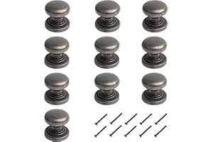 HARMAC HOUSE Vintage Cabinet Knobs 10 Pack Heavy Duty Vintage Antique Bronze Round Pull Handles, 32mm Diameter,Solid Kitchen Cupboard,Bathroom Wardrobe Door Drawer Handle Mushroom Handles Knobs (10)