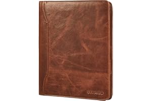 STILORD 'Wesley' Elegante Carpeta de Cuero A4 Portadocumentos Cognac con Cremallera - Gran Porta Documentos Piel Autentica Tablet de 13 Pulgadas para Oficina y Reuniones