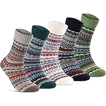 3 Paar Bunte HYGGE Damen Stricksocken, Günstig