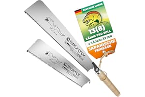 ‎GRÜNTEK GRÜNTEK Japansäge MURENA inkl. 2 Sägeblätter; japanische Säge, Feinsäge, Kataba saw, Handsäge, Holzsäge | 630mm Länge, 300mm Sägeblatt | Kohlenstoffstahl, 3D-Präzisionszahnung | Handwerk