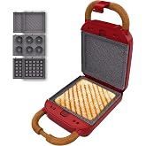 Rock&rsquo;nToast Retro One Red 3&rsquo;&uuml; 1 Arada Tost Makinesi | Sandvi&ccedil;, Waffle ve Donut Makinesi