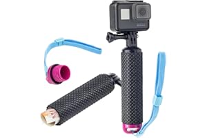 Digicharge Impugnatura Galleggiante Impermeabile Per GoPro Hero12 Hero11 Hero10 Hero Max/DJI OSMO Action 3 / Insta360 One/Akaso Action Camera Float con Spazio Interno Impermeabile, Viola