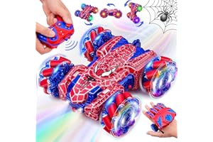 Lyuet Spider Gesture Sensing Remote Control Car, Double Sided RC Cars, Full-Body Light, 2.4GHz Controller, 360° Rotating, Rechargeable Battery (Dual remote control)