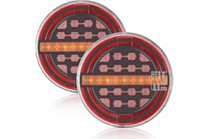 SPARKMOTO Feux arrière LED universels pour remorque - Éclairage rond Hambourg 12 V/24 V