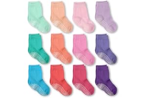 LA Active Non Slip Grip Ankle Boys and Girls Socks for Babies Toddlers and Kids