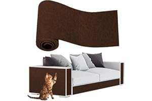 ENONCI Cat Scratching Mat - Self-Adhesive Cat Scratch Protectors for Sofa, Carpet & Furniture - Reusable Couch Protector (Brown, 15.7" x 78.7")