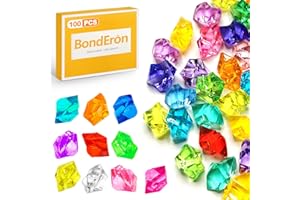 BondEron 100 Stück Bunte Acryl Diamanten & Edelsteine, Glitzersteine Kristalle zum Basteln, Deko für Tischdeko