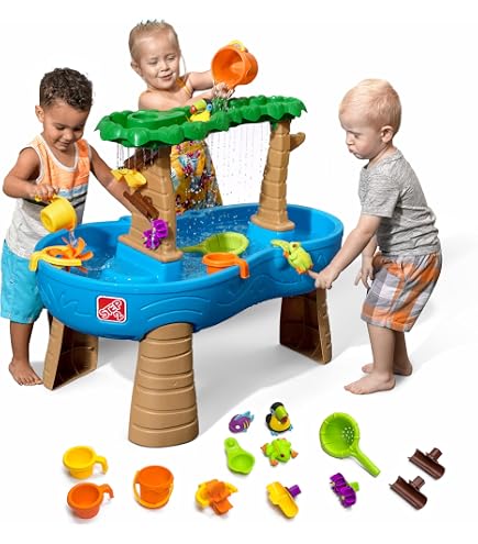 Table D'Activité Eau Et Sable Pour Enfants 3-8 Ans | 15 Accessoires Inclus, Couleurs Vives, Motricité Et Imagination