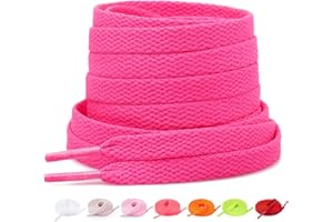 Stepace 2 Paires - Lacets Plats pour Chaussures, Lacets de Remplacement de 8 mm de Qualité Supérieure pour Chaussures de Sport, Chaussures de Ville