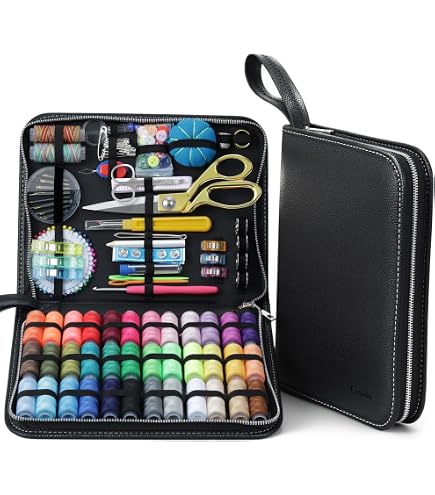 Kit De Couture 34/37 Pièces - Ensemble Voyage Avec Fils, Aiguilles, Enfile-Aiguille, Découseur - Trousse Compacte Pour Réparations Rapides - Idéal Cadeau