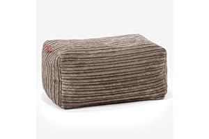 Lounge Pug - CORD - Bean Bag Footstool - Small - Mocha Brown - (Size 20cm H x 35cm D x 45cm Wide)