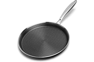 Innerwell Padelle per Crepes 26 cm in Acciaio Inox, Padelle Induzione con Manico Lungo, Antiaderente & Resistente Crepiera, Senza PFOA