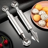 2 Pcs Fruit Carving Tool, Ball Digging Tool, DIY Salad Stainless Steel Kitchen Tool, Melon Baller Shovel Spoon Fruits Empty 2