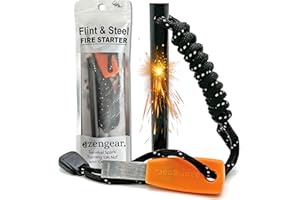 Krzemieniowa i stalowa podpałka kempingowa, pręt żelazny 10x100 mm, napastnik HSS, paracord, wodoodporny zestaw survivalowy aZengear