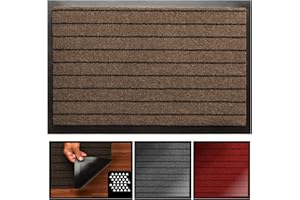 LUCA HOME LucaHome - Felpudo Nevada Entrada a Casa Antideslizante, Impermeable, Lavable, Antibacterias Para Interior y Exterior - Pasillo, Cocina, Dormitorio (Marrón, 60 x 90 cm)