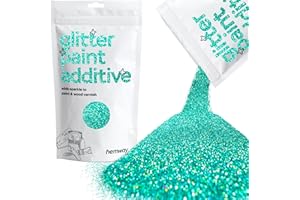 HEMWAY Glitter Paint for Walls Turquoise Blue Holographic Additive Emulsion Latex Acrylic Sparkles Interior Painting 100g / 3.5oz