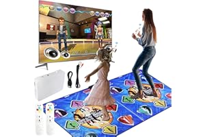 Oamger Tanzmatte, rutschfeste kabellose Tanzmatte für Kinder und Erwachsene, Tanzspiel für TV, Tanzspielmatte für Kinder, Jungen und Mädchen, mit AV-Kabel (A)