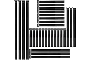 NEPAK 30pcs Reusable Fastening Cable Straps Cable Ties Set,Adjustable Multipurpose Hook and Loop Securing Straps for Cord Management(8"-12"-18"-24"