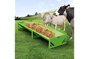 SVAUOUMU Svauouumu Goat Feeder, Acciaio Galvanizzato Livestock Alimentazione Trough Heavy Duty Grande Capacità Portatile Livestock Feeder per Aziende Agricole Alpacas Capre, vitelli, pecore, cavalli (verde)