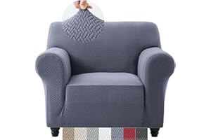 Moonlight Bedding High Stretch Sofa Cover 1 Seater – Spandex Elastic Fit Sofa Slipcovers, Soft Washable Furniture Protector for Pets/Kids/Dogs, Non Slip Couch Covers Navy (Fits 32"–47")