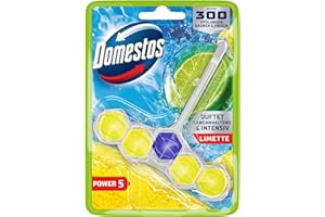 ‎DOMESTOS Domestos Power 5 Toilettenstein Limette WC Reiniger Volle Power bis zu 300 Spülungen 50 g 9 Stück