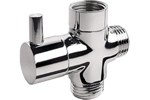 aquaSu® Desviador de 3 vías para ducha, válvula de cambio entre ducha de mano y alcachofa de ducha, conexiones de 1/2 pulgadas, metal, cromado, 72409 8