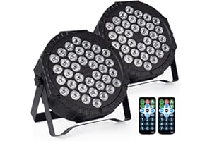 DJBoomy LED Stage Dj Par Lights: 36 Led RGB Party Light Uplights with Sound Activated Remote DMX Control for Disco Dance Wedding Club Christmas Birthday Music Party Stage Lighting