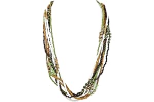 Bocar Collana lunga a più fili fatti a mano in rilievo da 26 pollici per le donne (NK-10563), Standard, Acrilico