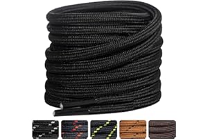SUBAUM 2 PAIRES Boot Laces Heavy Duty,Strong Round Shoelaces for Work Boots,Walking Boot,Hiking Boots,Thick Replacement Shoe Strings