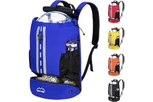 ONTYZZ Mochila de Futbol con Zapatillero Impermeable Mochila Deporte Mochila Multifuncional para Baloncesto Balonmano Voleibol Playa Piscina Yoga Baile Gimnasio Bolsa Cuerdas