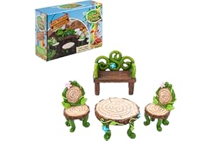 WIDDLE GIFTS LTD The Fairies Enchanted Garden Range - 4 Piece Table and Chairs 9642