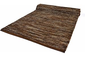 ARTE TAPPETI Bali Tappeto Cotone Lavabile Bagno Cucina Antiscivolo Lavabile in Lavatrice (60x180 cm, Brown)