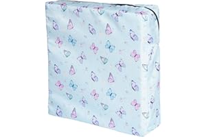ROSELEY Washable Children Dining Chair Booster with Straps Kids Seating Cushion Removable Waterproof Cover Toddlers Mealtime Seating Pad High Chair Firm Support (Butterflies)