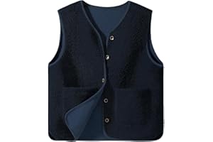 Yuson Girl Teddy Fleece Gilet for Women Sleeveless Autumn Winter Jackets Solid Color Faux Suede Bodywarmer Short Jacket Vest Coat Ladies Waistcoat Outerwear with Button and Pocket