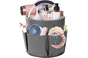 NVIYAM Organizador de productos de limpieza, bolsa plegable con asa y 6 bolsillos, almacenamiento portátil para interiores