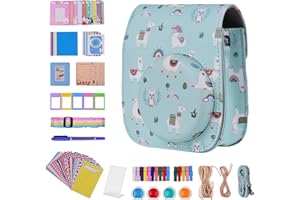 Andoer 12 en 1 Paquete de Accesorios Compatible con cámara Instax Fujifilm Instax Mini 11, Incluye Bolsa/Correa/álbum de Fotos/Clips/Marco de Fotos/Cuerda/Pegatinas/bolígrafo/filtros(Azul)
