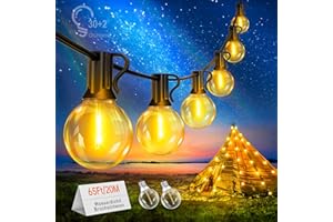 SEKLIN Led Außen Lichterkette Glühbirnen Strom - 20M Outdoor Lichterketten mit 30+2 G40 Wetterfest Glühbirne für Innen Aussen Garten Balkon Camping Party Deko