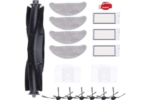 DingGreat Kit accessori per ROIDMI EVE Plus Robot Aspirapolvere -1 Spazzola Principale, 3 Filtro, 4 Panno in microfibra, 2 Sacchetti di Polvere, 6 Spazzole laterali, 1 Spazzola per la pulizia