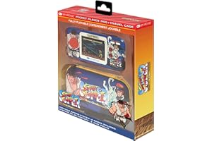 MY ARCADE Street Fighter II Pocket Player Ensemble console de jeu portable sous licence officielle Étui de voyage et film protecteur d'écran inclus