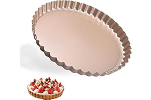 OGIBRIDI Stampo per Crostata Fondo Amovibile Teglie per Crostate con Fondo Removibile Stampi Crostatine Antiaderente Tortiera per Testo Crostata Apribile Rotonda Stampo Furbo Acciaio al Carbonio 20cm