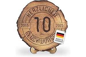 ‎DARO DESIGN DARO Design – Baumscheibe mit Gravur für 10. Jubiläum – Firmenjubiläum Geschenk aus Holz – Dienstjubiläum Holz Geschenke mit Gravur – Dicke 6mm, Durchmesser 20cm