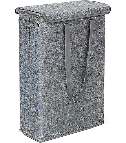 Lycce Wasmand met deksel, 50L hoekdesign, waterhyacint natuur, middelgroot, ruimtebesparend en milieuvriendelijk