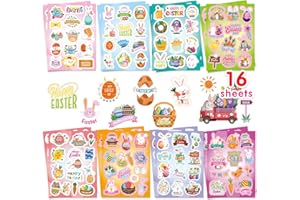 FYVADIO Pascua Pegatinas, 202PCS Pascua Pegatinas para Niños, Pascua Huevo Pegatinas, Pascua Conejo Pegatinas para Regalos de la Fiesta, Pascua Decoraciones Pegatina, Pascua de Regalo Fiesta Sets