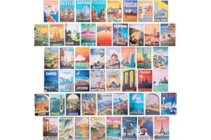 HUIPALON World Travel Postcards 50 Pcs Travel Landscape Postcards Vintage Paper Post Cards from Famous Landmarks and Sites Around the World for Wall Decor Scrapbooking Greetings (B)