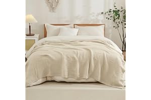 ‎EMME EMME Baumwolldecke 100% Musselin Decke Erwachsene 230 x 230 cm, Sofadecken Atmungsaktive Weiche Groß Decke Alle Jahreszeiten Vorgewaschen Couch Decken Baumwolle Tagesdecke,Beige