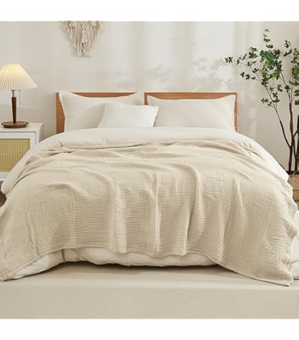 LAYNENBURG Sprei 150 X 200 Cm - Wafelpiqué 100% Katoen - Lichte Zomer Deken Katoenen Deken Als Bed Deken Bank Deken Bank Deken Luchtige Bank Deken