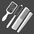 Mluffy Dressing Stylish Variety Paddle Brush Kangi Hair Round Comb Set for Women's (White) (Set Of 4)