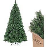 LALAHO Sapin de Noël Artificiel de 210 cm, Arbre de Noël avec 850 Pointes de Branche - Matériau PVC Ignifuge avec Pied en Métal, Convient à Divers endroits